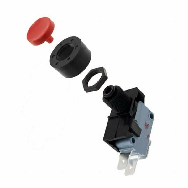 Arcoelectric Pushbutton Switch, Spdt, Momentary, Quick Connect Terminal, Panel Mount-Threaded 3832510MR